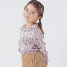 SHIPS KIDS:100～130cm / リバティ フリルカラー ブラウス