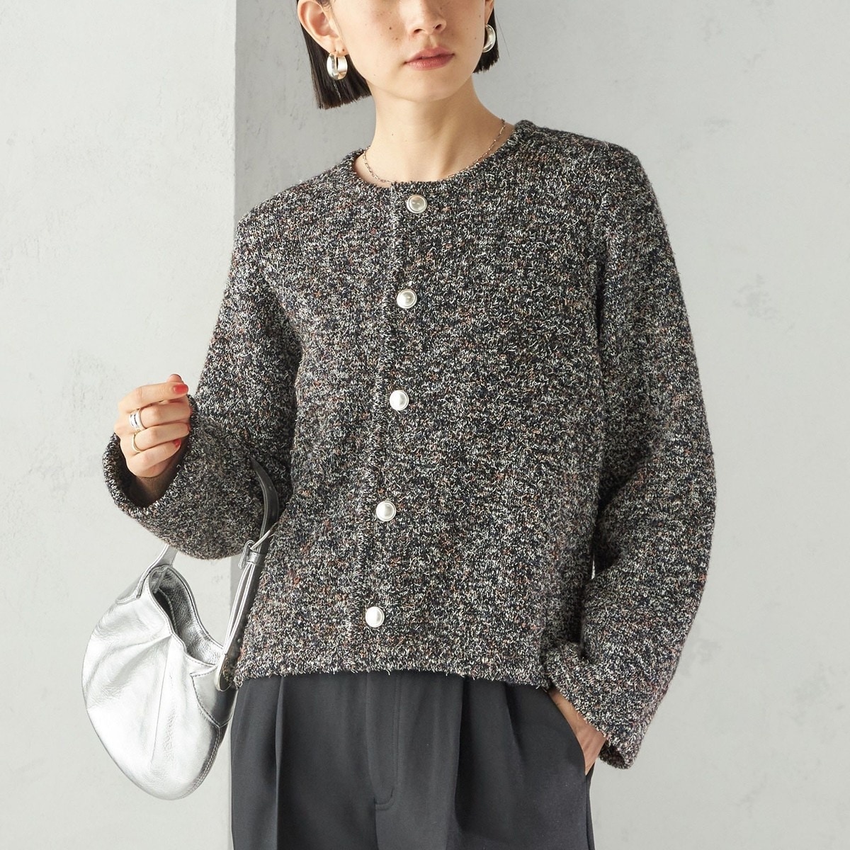 KMRii／ケムリ／Cross×Magnolia DrapeCardigan | ロイヤル
