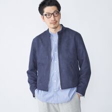 SHIPS: ポリエステル フェイク スエード シングル ライダース