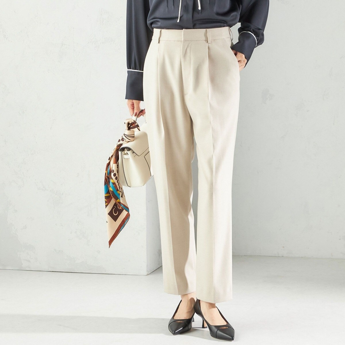 quaranciel: ツイード クロップド パンツ（セットアップ対応