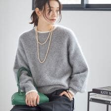 シップス(SHIPS)の杢 フォックス カシミヤ クルーネック ニット プルオーバー