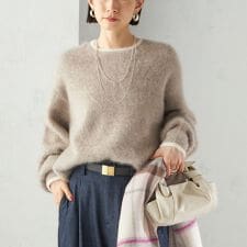 シップス(SHIPS)の杢 フォックス カシミヤ クルーネック ニット プルオーバー