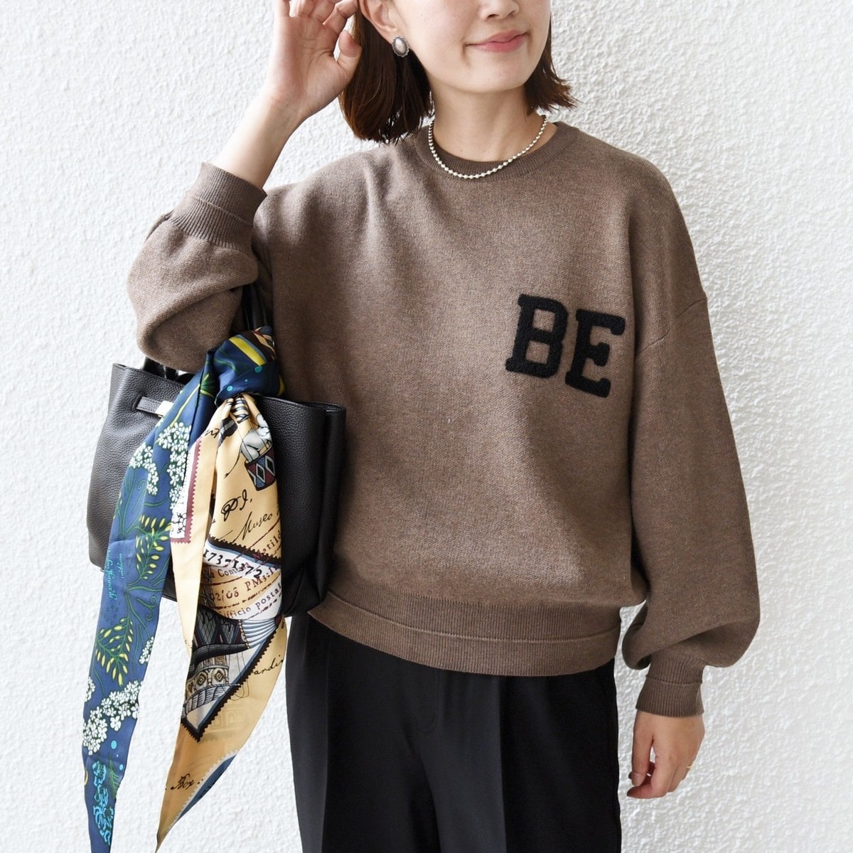 WEB限定】〈手洗い可能〉サガラ 刺繍 ロゴ ニット プルオーバー