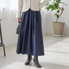 〈手洗い可能〉タイプライター チンツ タック ギャザー スカート