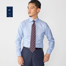 SHIPS:〈FUNCTION〉イージーアイロン オルタネイトストライプ ワイドカラー シャツ