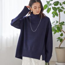 〈手洗い可能〉ウール カシミヤ ハイネック プルオーバー