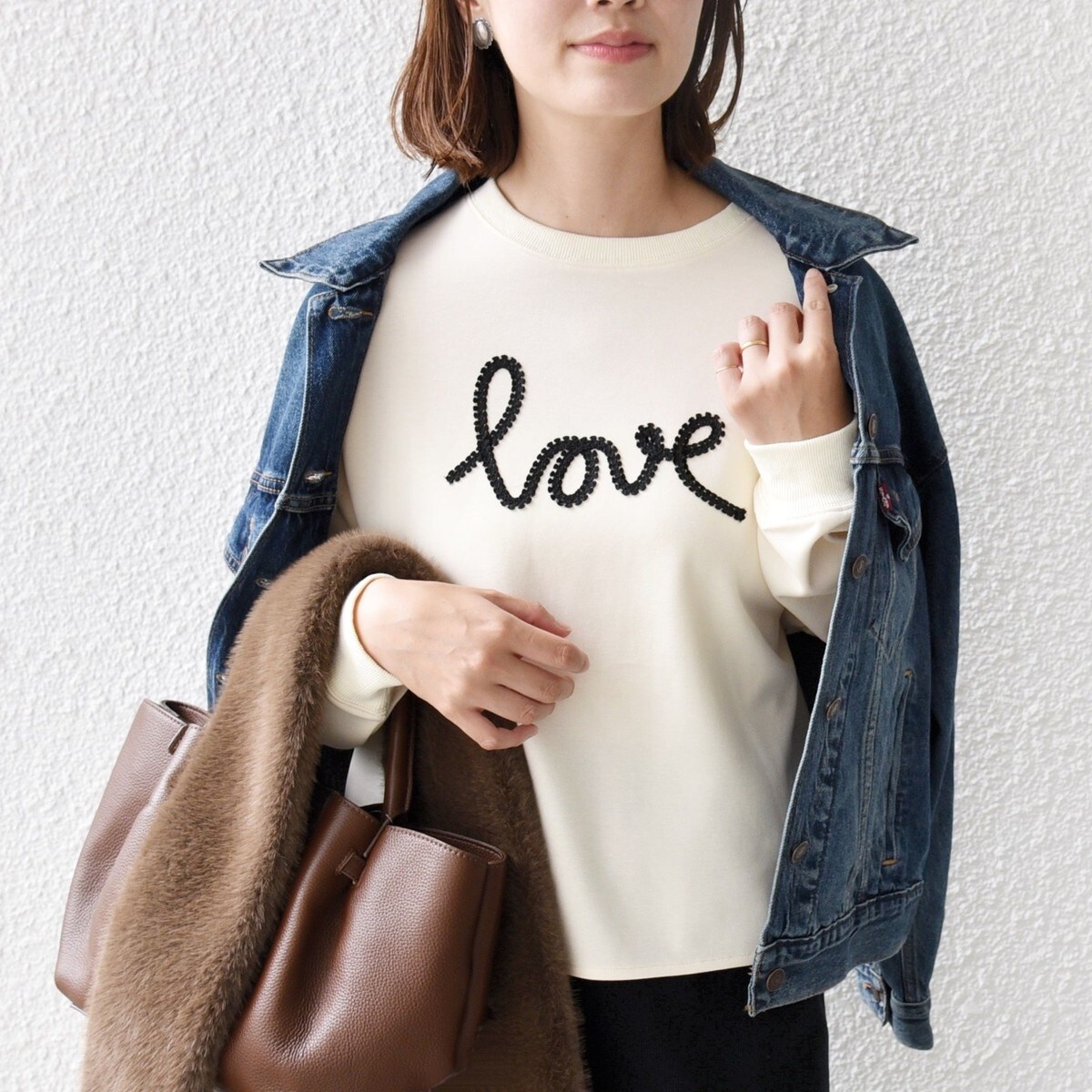 【RIKA ABE × Spick & Span】フロッキープリントスウェット Spick & Span｜《WEB限定追加》【RIKA ABE * Spick & Span