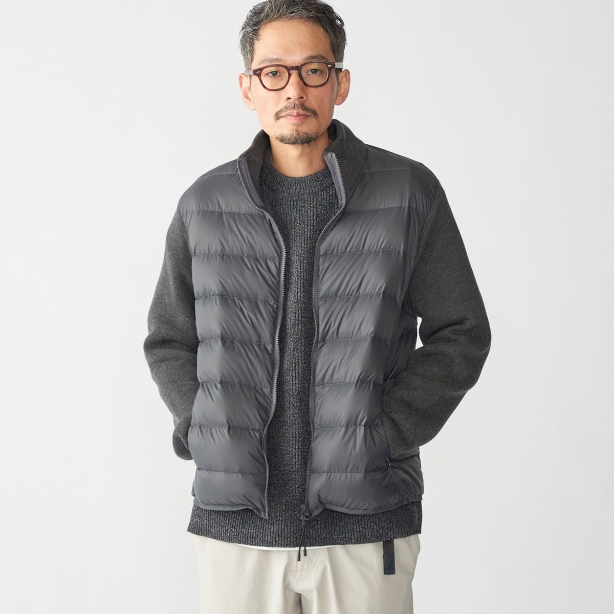 HY-TEK　ALLIED DOWN　ダウンジャケット　グレー　撥水 SU： ALLIED FEATHER ＆ DOWN TECH