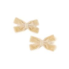 SHIPS KIDS:ゴールドラメ リボン ヘアピン セット
