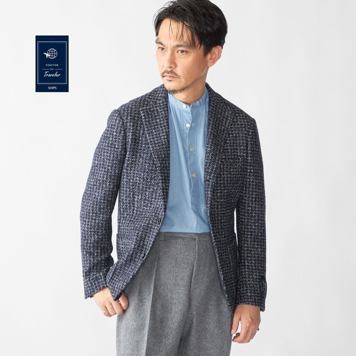 【美品】SHIPS ラグジュアリー エスコリアルウール フランネル ジャケット SHIPS: ラグジュアリー エスコリアルウール フランネル 無地