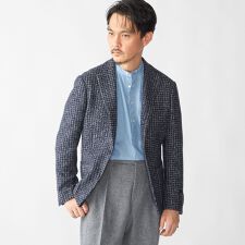 シップス(SHIPS)のSHIPS: RANIFICIO ROMA スライバー ニット ハウンドトゥース ジャケット