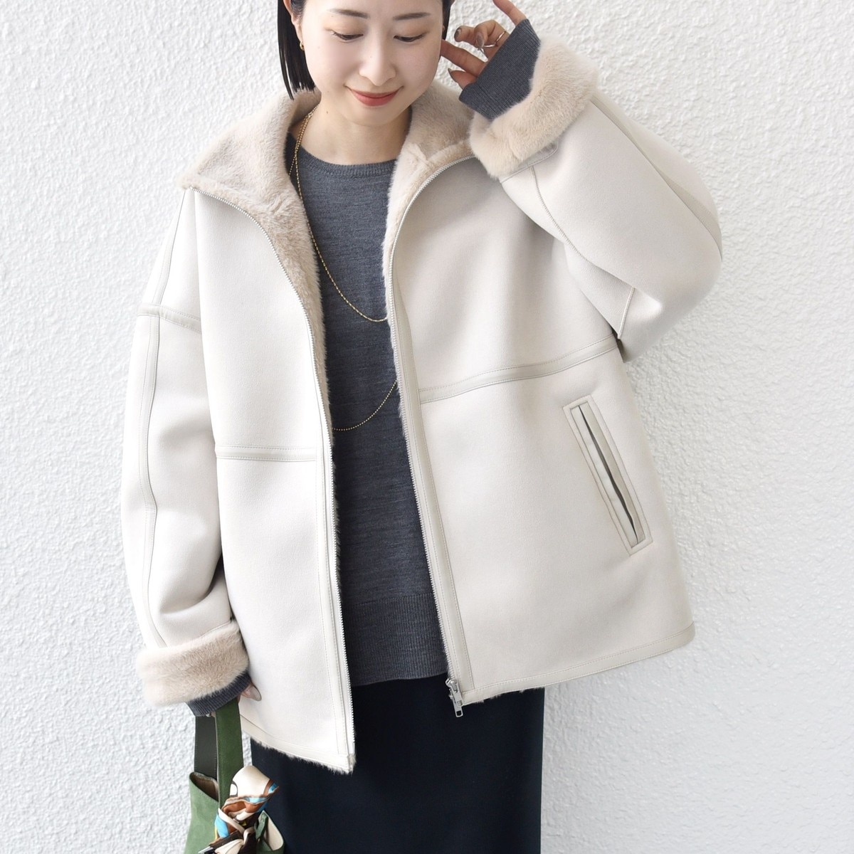 ミ*グレースコンチネンタル　ムートンライダースコート ムートンライダースコート / GRACE CONTINENTAL | GRACE