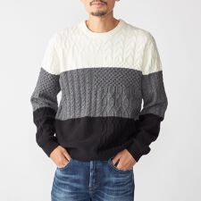 SHIPS: 〈手洗い可能〉コットン ウール アラン プルオーバー ニット