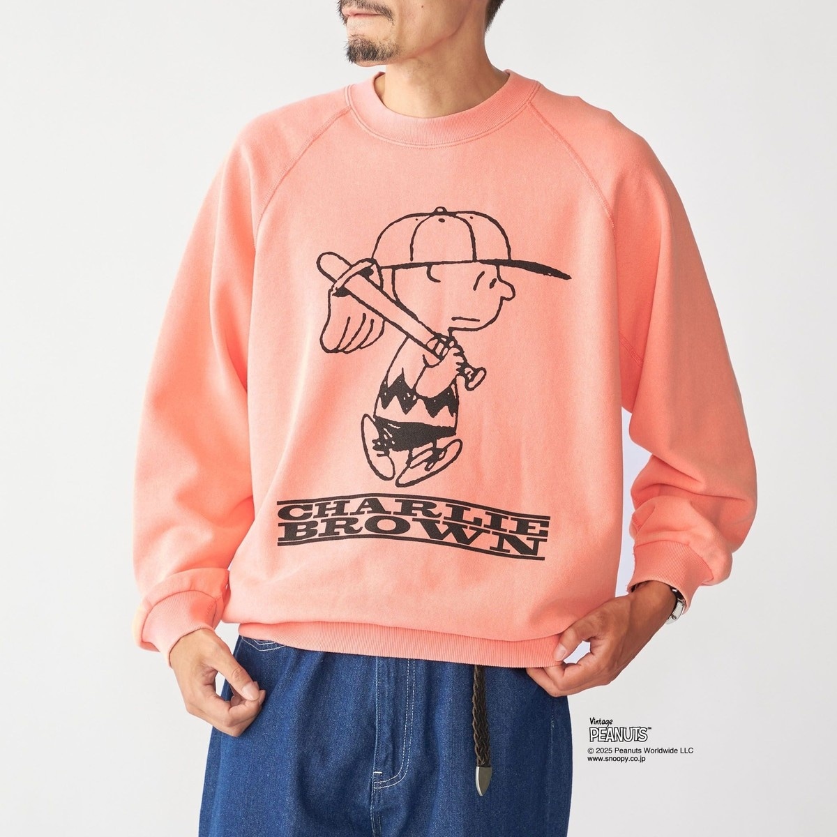 ナノ　ユニバース　PEANUTS スウェット トレーナー SAINT MICHAEL (セントマイケル) 23AW ヴィンテージ加工 スヌーピー