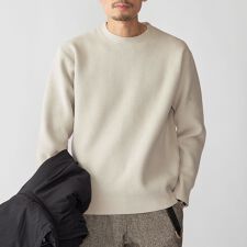 SHIPS:  〈手洗い可能〉 モール クルーネック ロングスリーブ