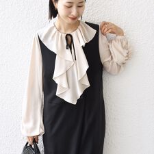 【SHIPS別注】troisiemeCHACO: 〈手洗い可能〉ラッフル フリル ブラウス