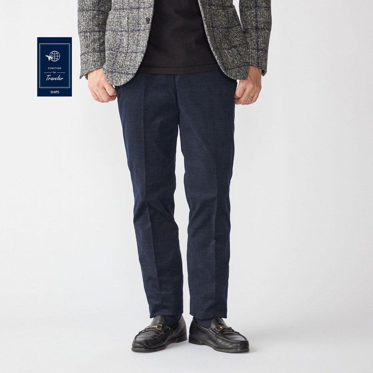 SHIPS: ラグジュアリー タータンチェック スラックス パンツ