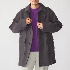 SHIPS: S140 ウールシルク ステンカラー コート