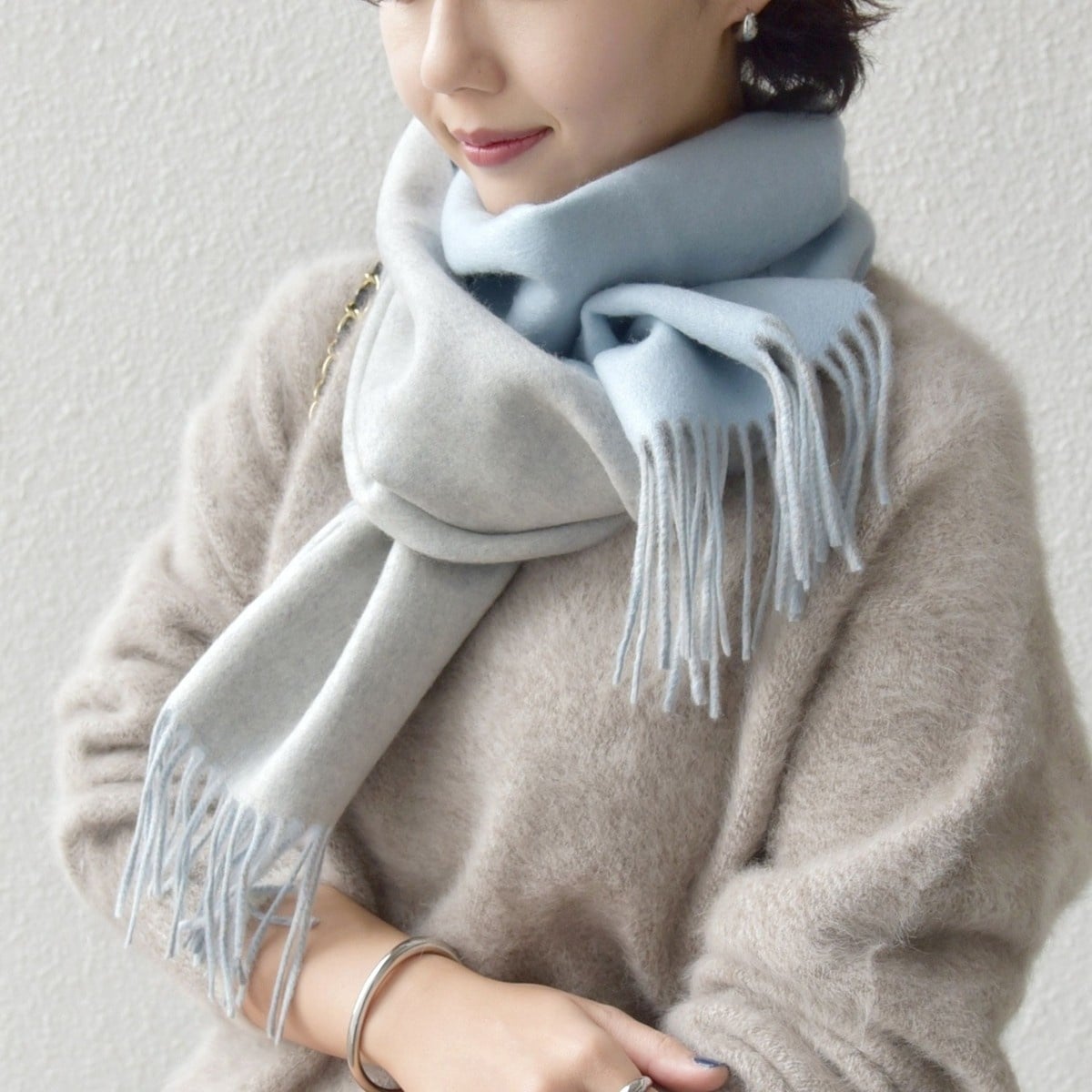 La Totalite カシミヤブレンド Wフェイスマフラー | ラ トータリテ(La