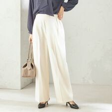 〈手洗い可能〉メルティ ウォーム タック ワイド パンツ