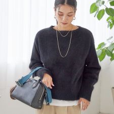 〈手洗い可能〉フォックス クルーネック ニット プルオーバー