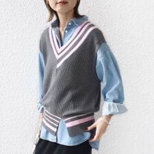 【WEB限定】〈手洗い可能〉チルデン ニット ベスト