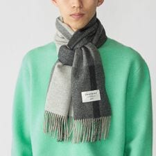 SHIPS: カシミヤ ダブルフェイス チェック マフラー