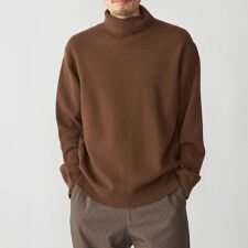 SHIPS: 〈手洗い可能〉7ゲージ ウール カシミヤ ボイル タートルネック