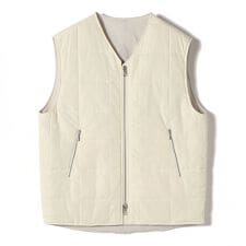 SHIPS Primary Navy Label:〈手洗い可能〉スクエア キルト リバーシブル ジレ