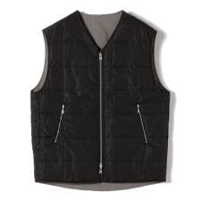 SHIPS Primary Navy Label:〈手洗い可能〉スクエア キルト リバーシブル ジレ