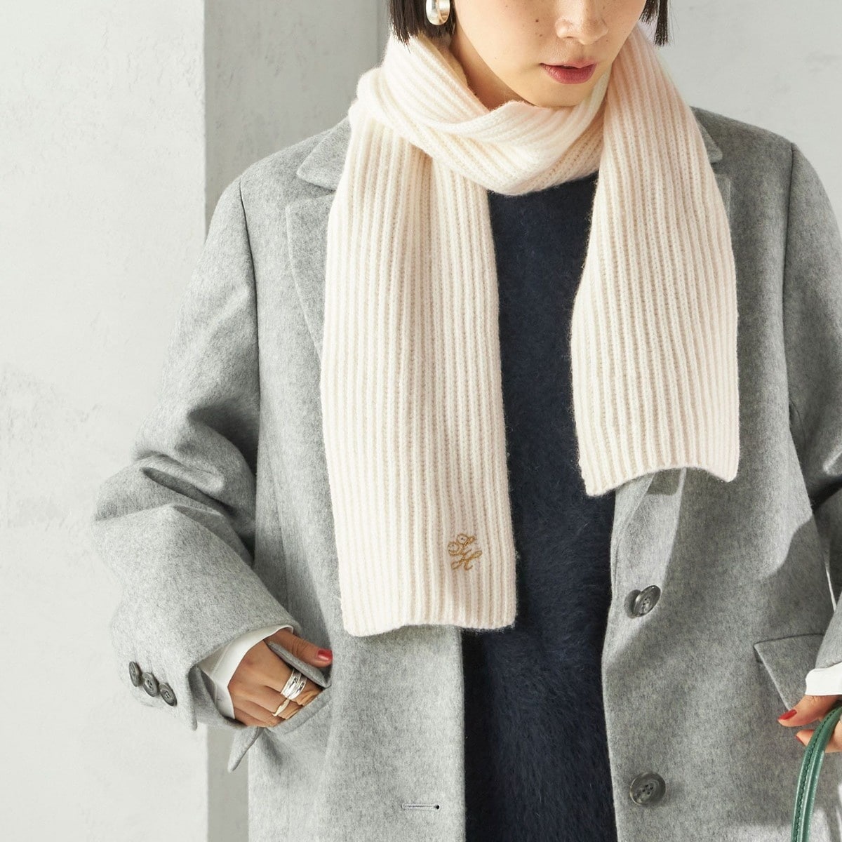 細幅 刺繍 ニット マフラー | シップス(SHIPS) | マルイウェブチャネル