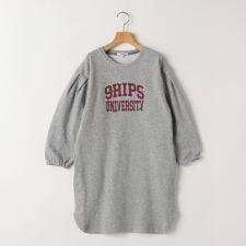 SHIPS KIDS:140～150cm / カレッジロゴ フラワー 刺繍 スウェット ワンピース