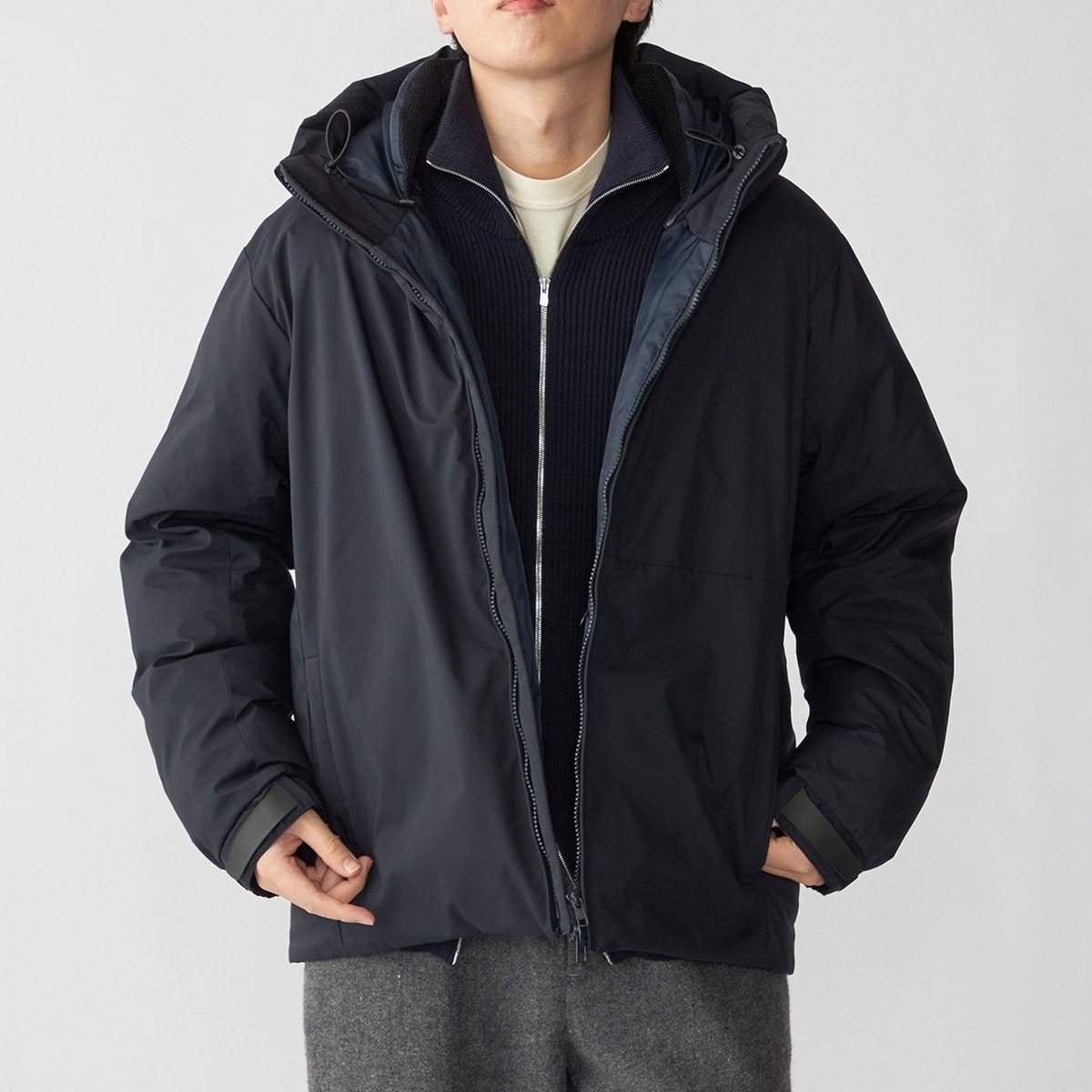 SHIPS： ダブルフェイス ブラウン ソリッド カーコート