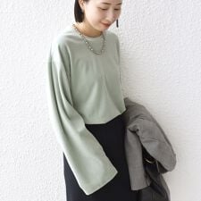 〈手洗い可能〉コットン ポリエステル ベロア ワイド スリーブ