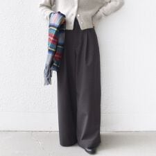 〈洗濯機可能〉ウールライク ポケット デザイン ワイド パンツ