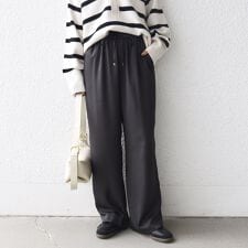 《予約》〈手洗い可能〉サテン ドロスト パンツ