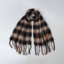 【WEB限定】SHIPS: オンブレチェック ボリューム マフラー