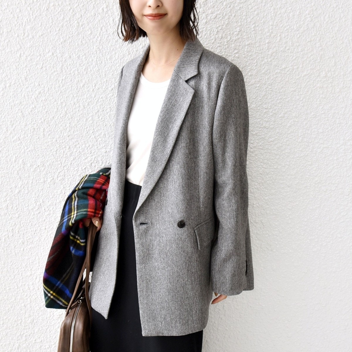 手洗い可能〉ウール混 チェック ダブルボタン ジャケット | シップス