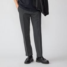 SHIPS: スリム ストレッチ ピンタック スラックス