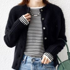 〈洗濯機可能〉ラメ クルーネック 長袖 ニット