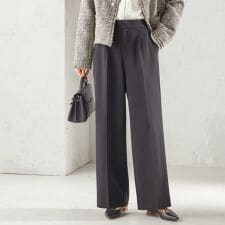 〈手洗い可能〉ダブル クロス セミ ワイド パンツ（セレモニー対応可）