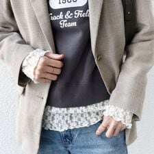 〈手洗い可能〉ラッセル レース ヘンリー ネック 2WAY プルオーバー