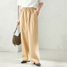 〈手洗い可 / 撥水加工〉サイド ポケット 裾 ドロスト パンツ