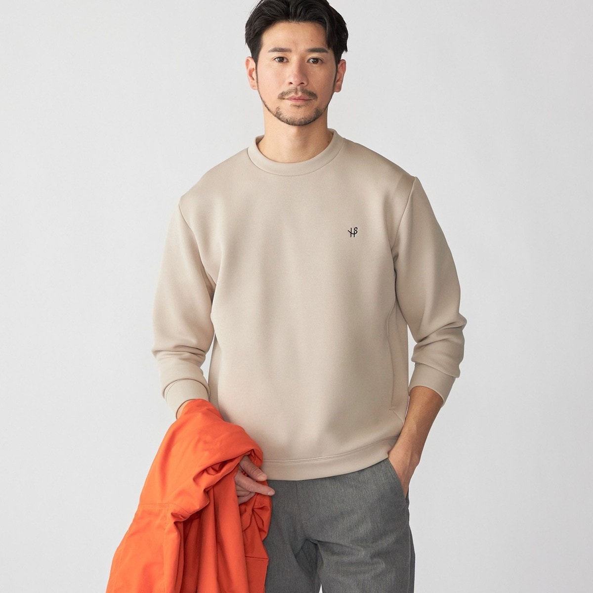 シップス（SHIPS）/【WEB限定】SHIPS: コットンポリ ダブルニット ロングスリーブ クルーネック トレーナー ( WEB限定】SHIPS: コットンポリ ダブルニット ロングスリーブ クルー