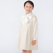 SHIPS KIDS:110～130cm /セレモニー ラメ ツイード ジャンパースカート