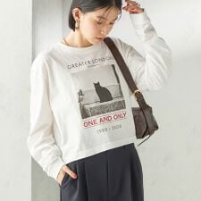 《予約》【SHIPS別注】Odub: フォト プリント クロップド ロングスリーブ TEE