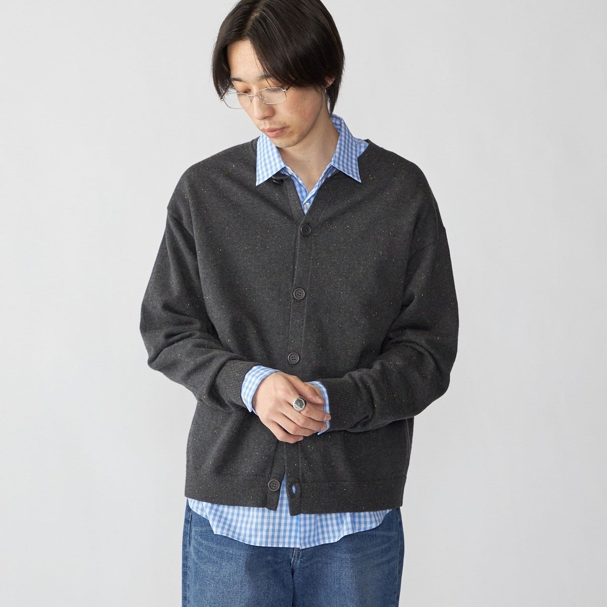 【Kuritoimo】コットンカシミヤ クルーネックカーディガンＳ9号 SHIPS:〈手洗い可能〉コットン カシミヤ クルーネック カーディガン