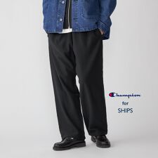 【SHIPS別注】Champion: リバースウィーブ ワイド スウェット パンツ