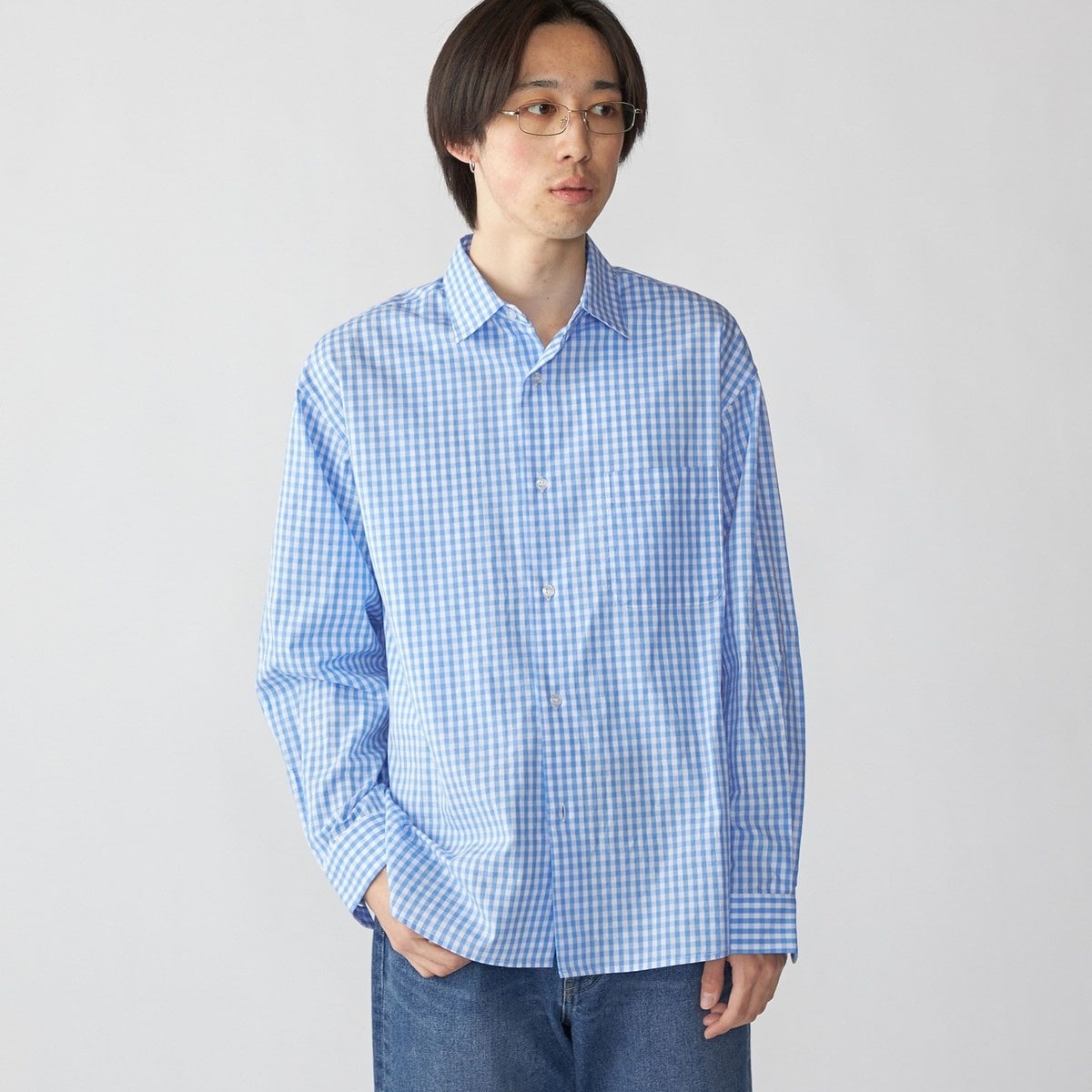 City Ambient Products: ブロード ストライプ チェック シャツ