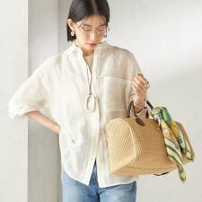 《予約》〈手洗い可能〉IMPERIAL LINEN 混 オーバー サイズ シャツ